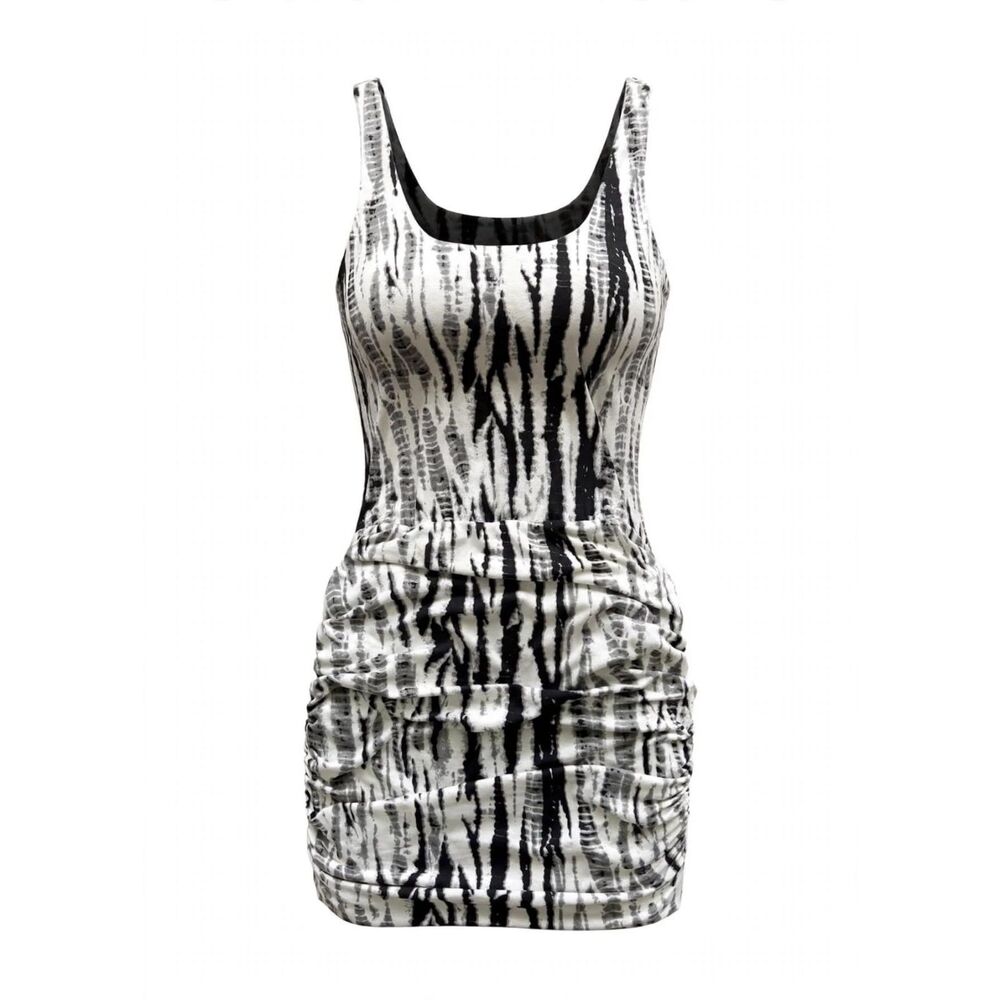 Tart Black and White Zebra Print Bodycon Tank Dress M